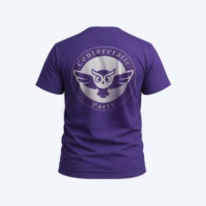 Centercratic Party Owl T-shirt Purple – Back View