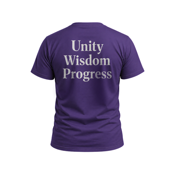 Unity Wisdom Progress T-shirt – Purple – Back
